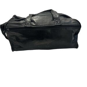 FLAMINGO HILTON LAS VEGAS LEATHER LUGGAGE DUFFLE BAG VINTAGE